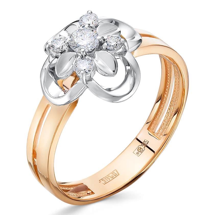Кольцо, золото, бриллиант, 01-4993